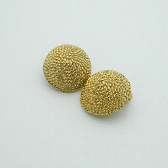Marvella Gold Tone Rope Basket Style Round Clip - Picture 3 of 4